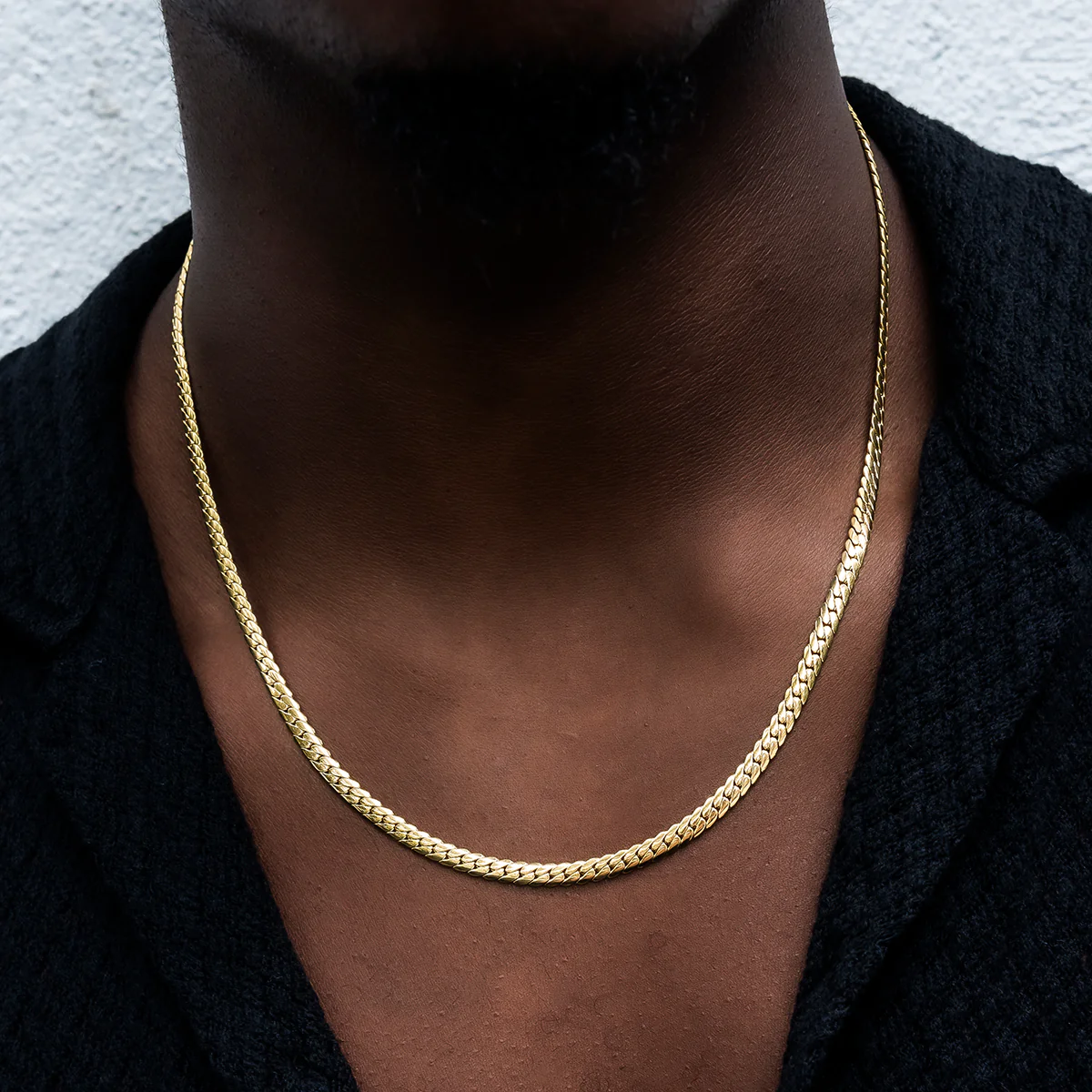 South Beach Cuban�?Chain in Yellow Gold- 5mm