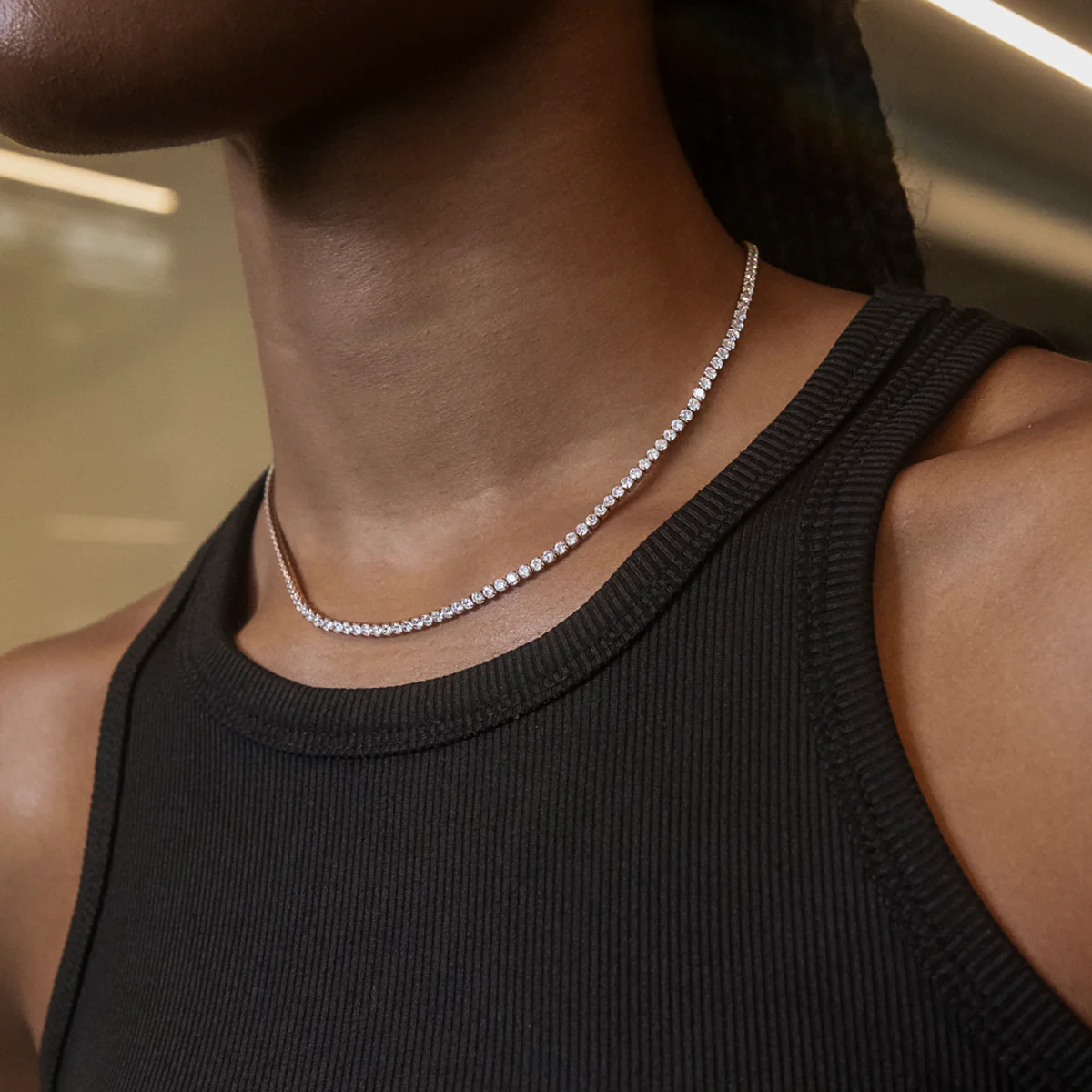 Micro Tennis Necklace + Bracelet Bundle in Rose Gold