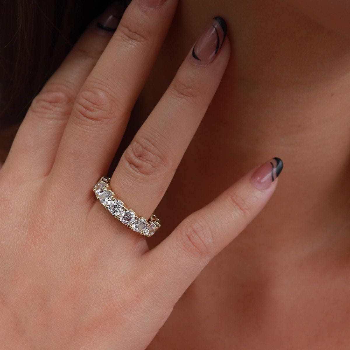 5mm Eternity Band Ring in Yellow Gold Vermeil