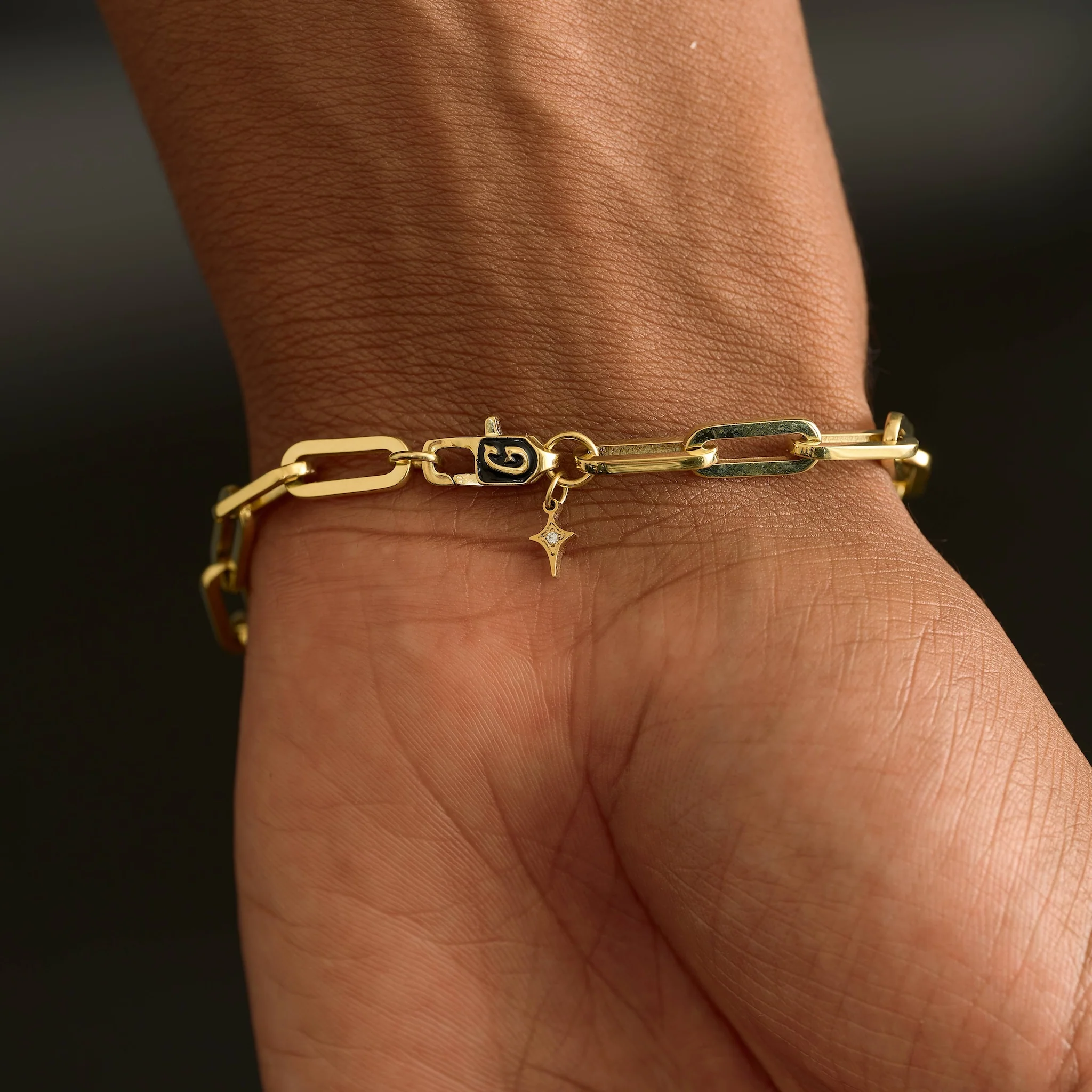 Paper Clip Chain Bracelet in Yellow Gold - 5mm