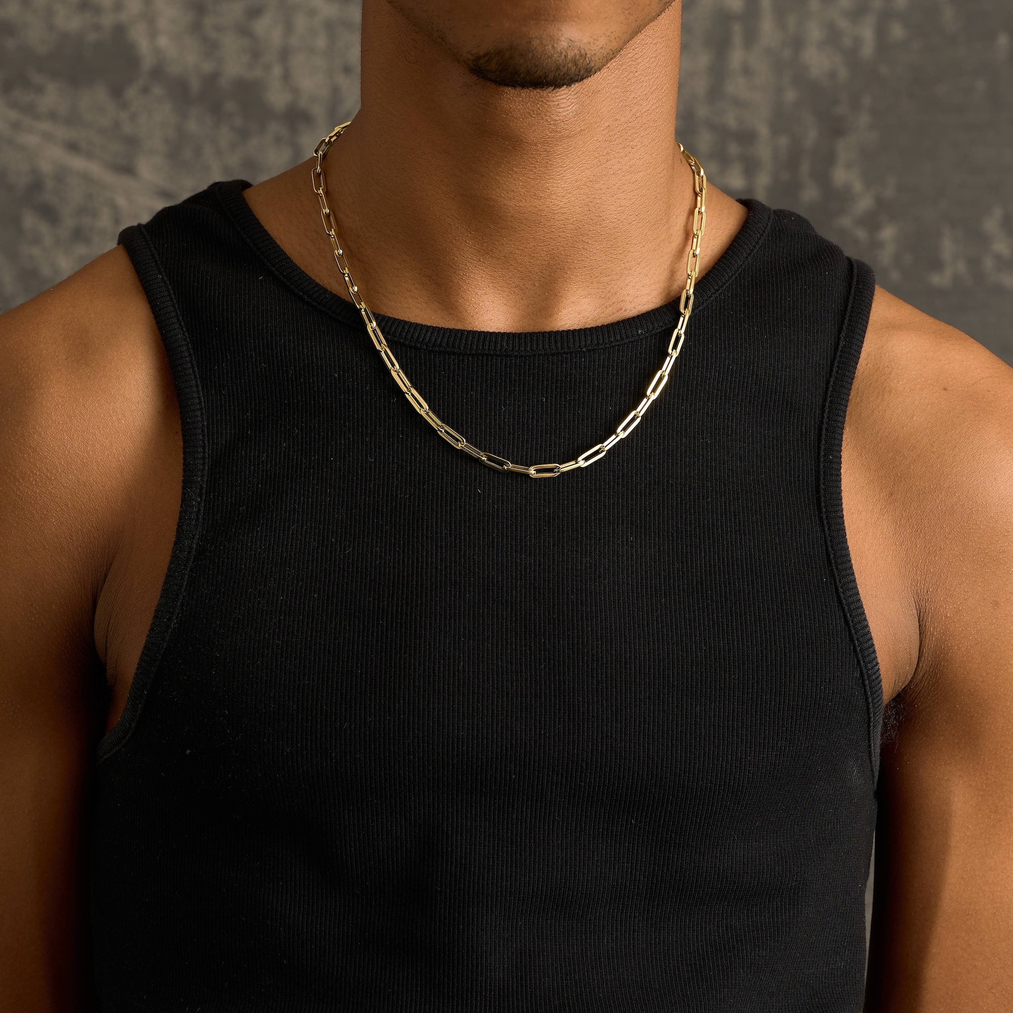 Paper Clip Chain in Yellow Gold - 5mm