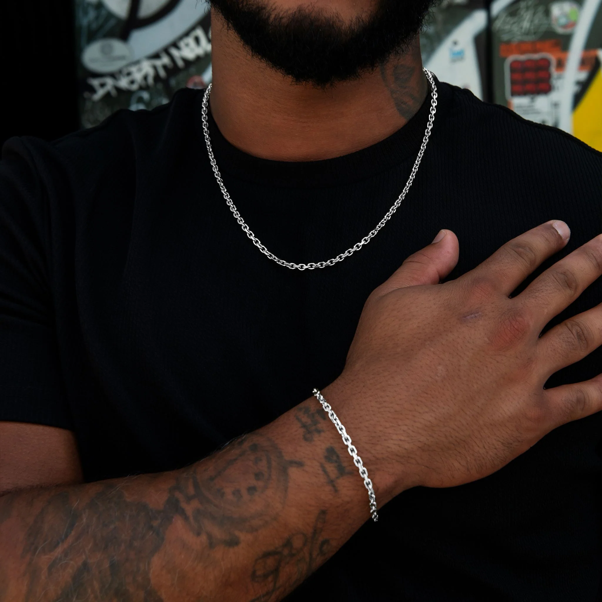 Open Box Chain + Bracelet in White Gold - 3.6mm