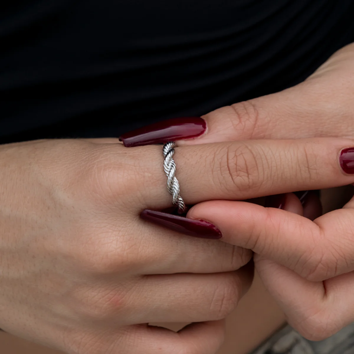 4MM Rope Ring in White Gold