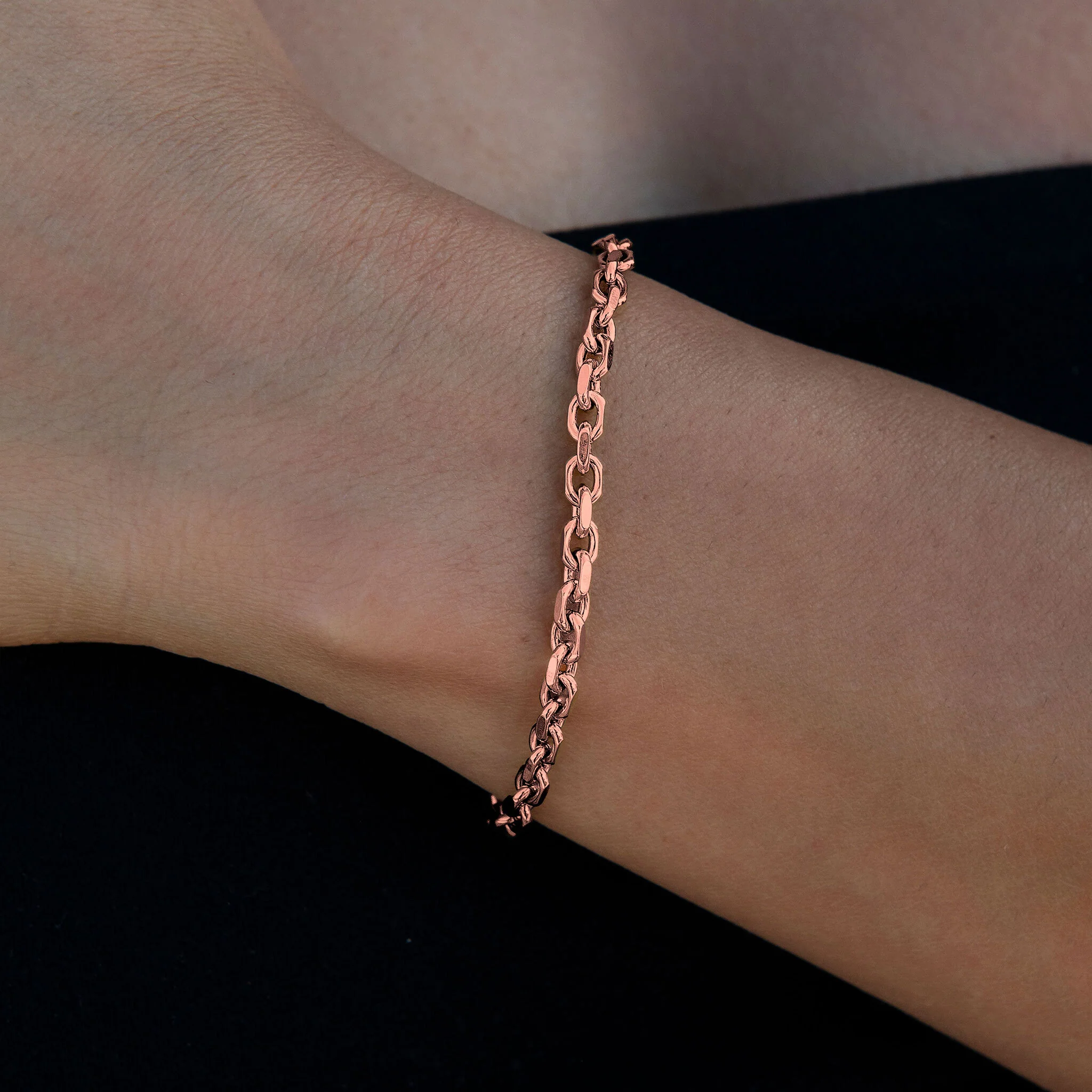 3.6MM Open Box Bracelet in Rose Gold