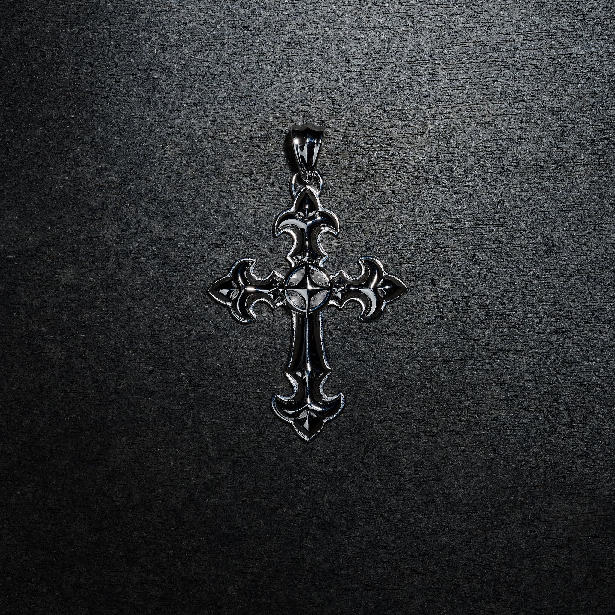 GLD X Bloody Osiris Large Cross Pendant in White Gold Vermeil