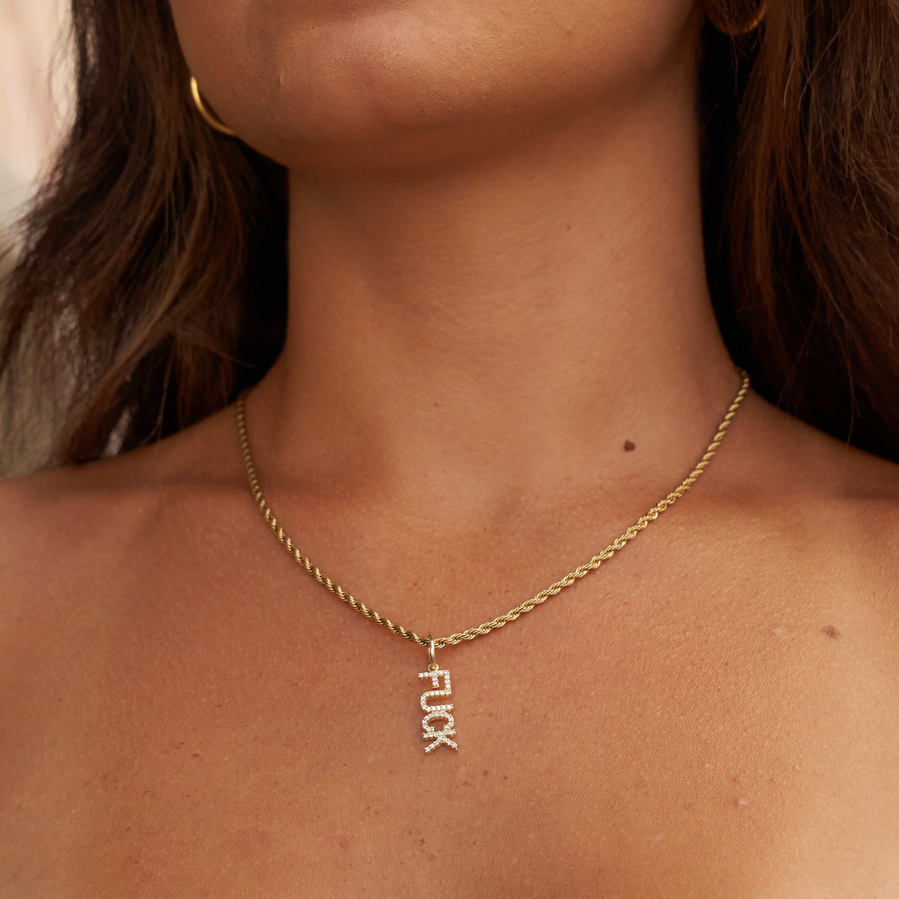 Fuck Pendant - Yellow Gold