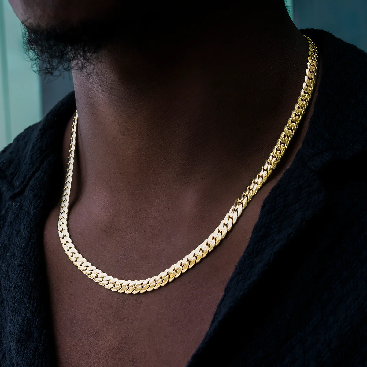 South Beach Cuban�?Chain in Yellow Gold- 8mm