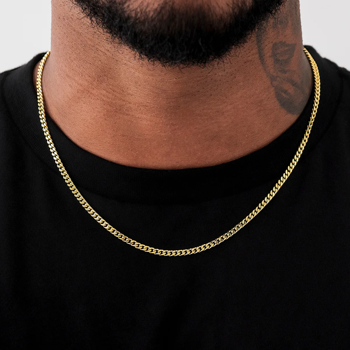 GLD Micro Cuban in Yellow Gold- 3mm