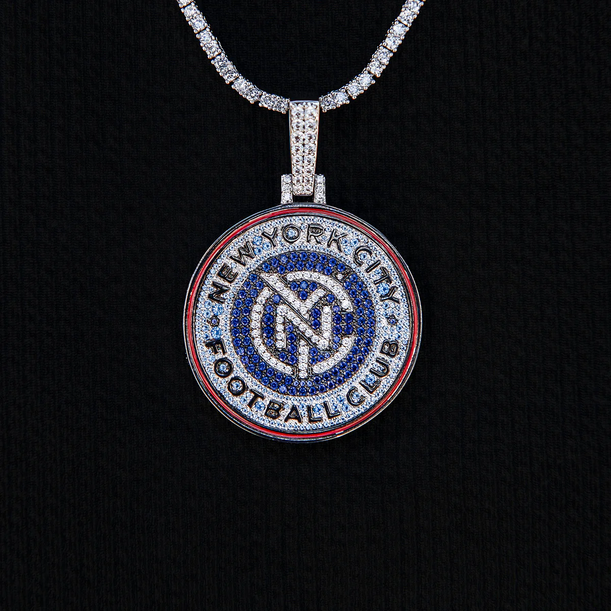 New York City FC Official MLS Logo Pendant in White Gold