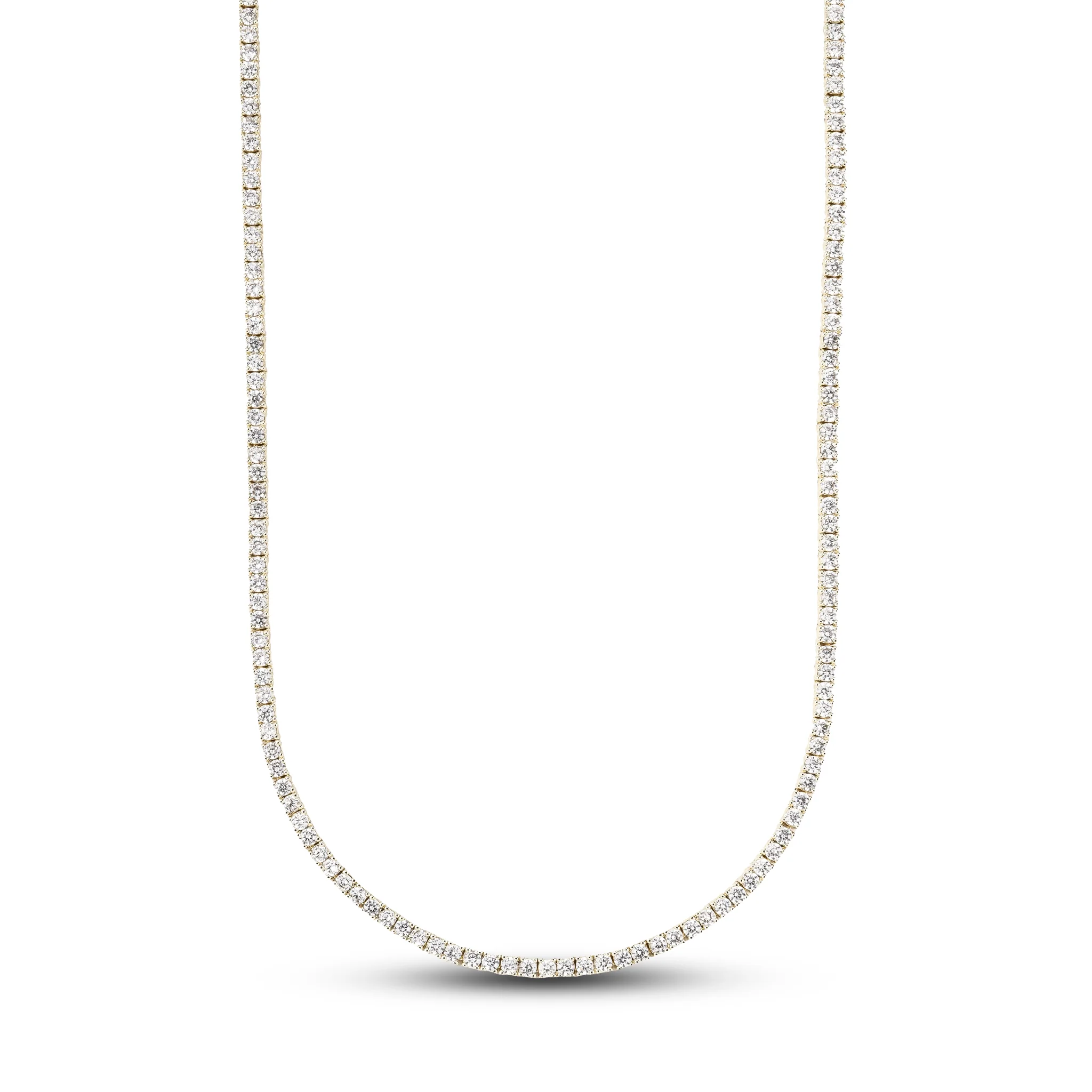 Men's Moissanite Diamond Tennis Chain in Yellow Gold Vermeil - 2mm