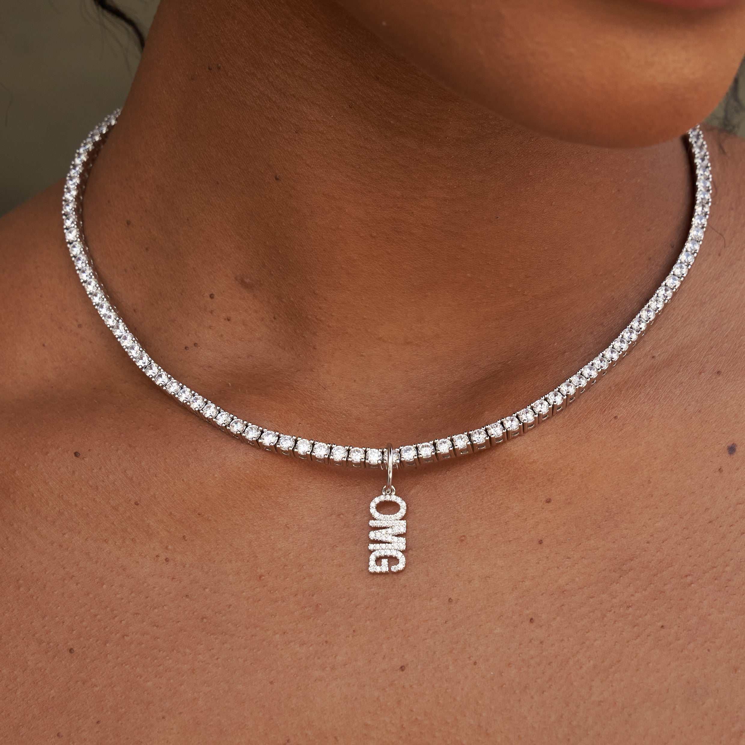 OMG Pendant - White Gold