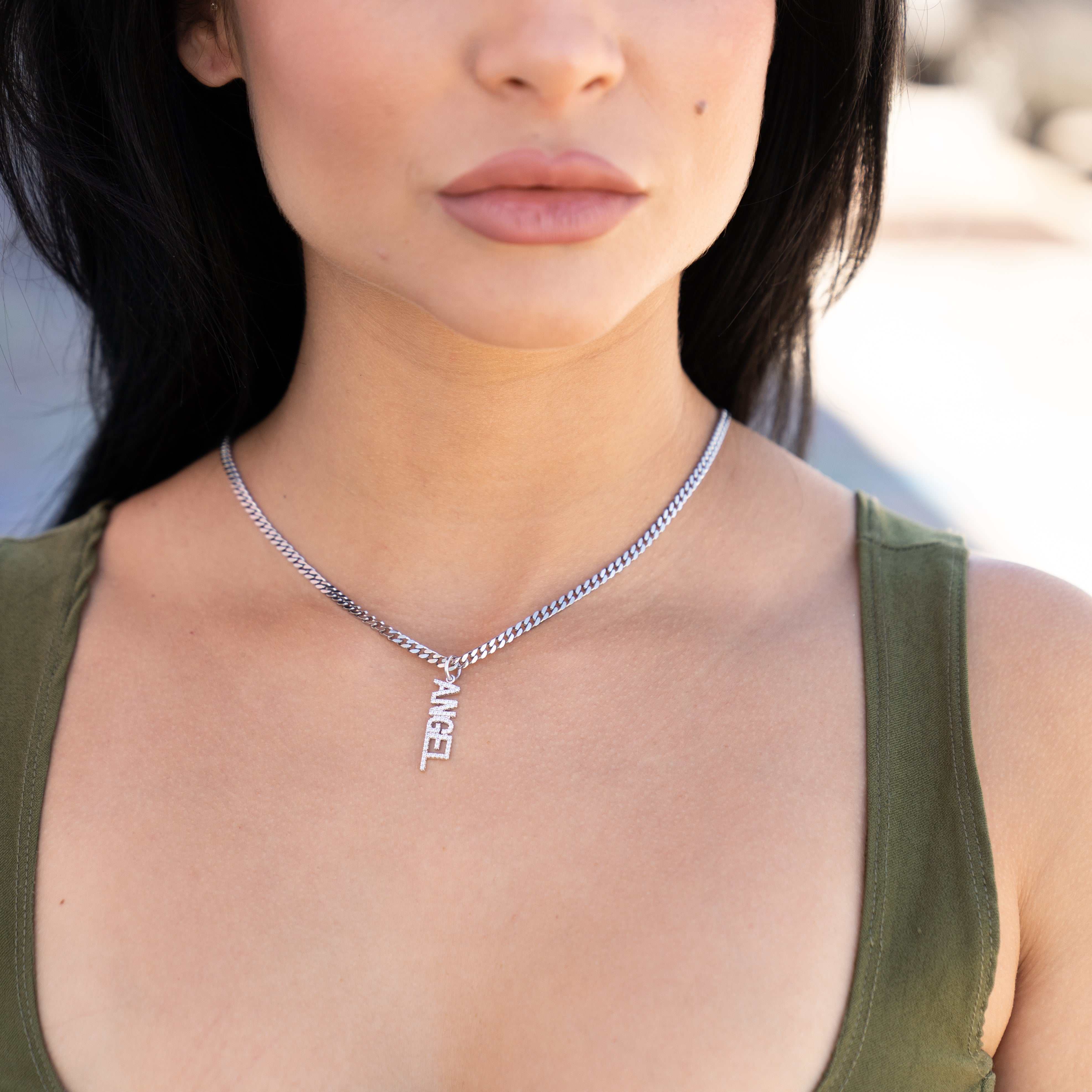 Angel Pendant - White Gold