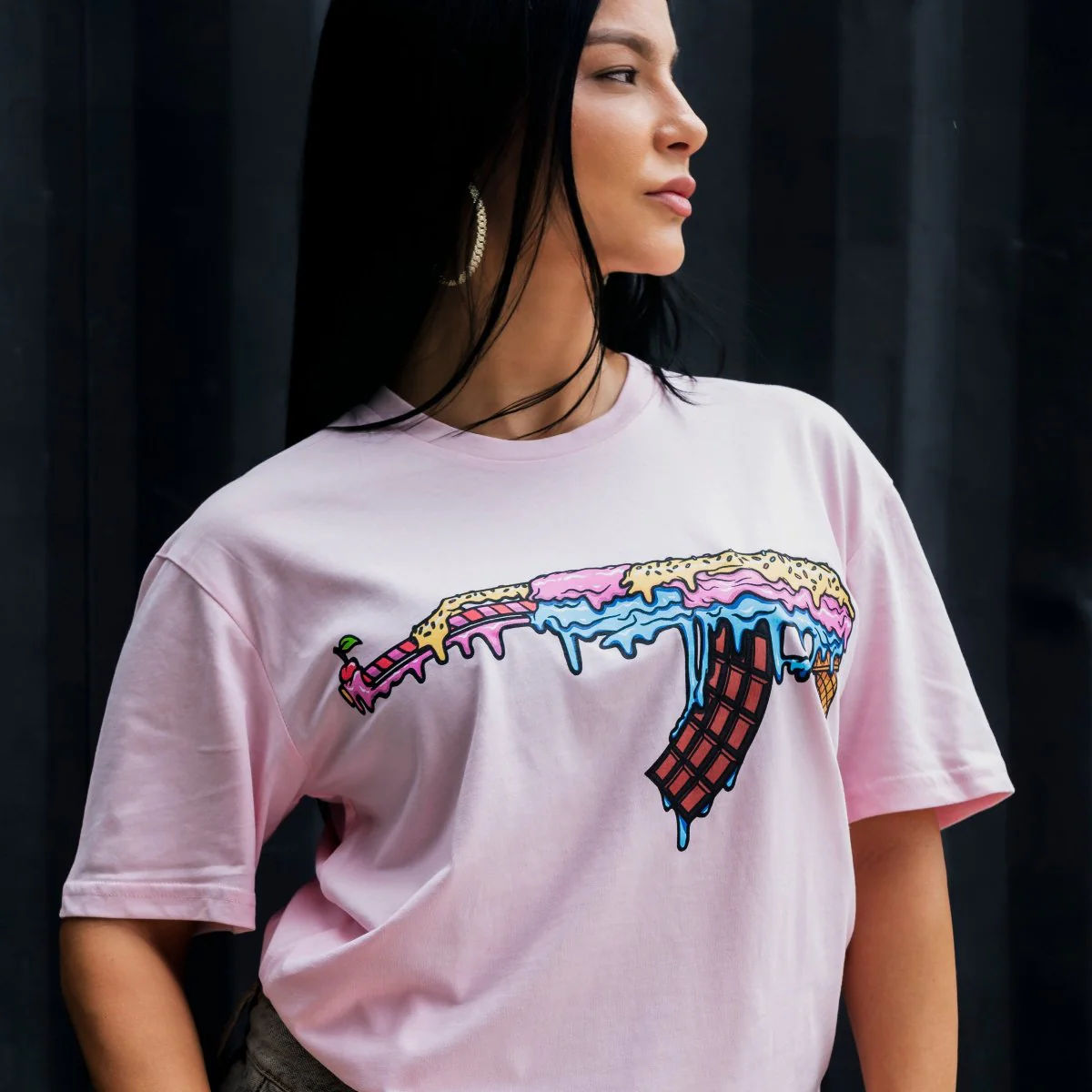 Ice Cream Gun Tee in Pink