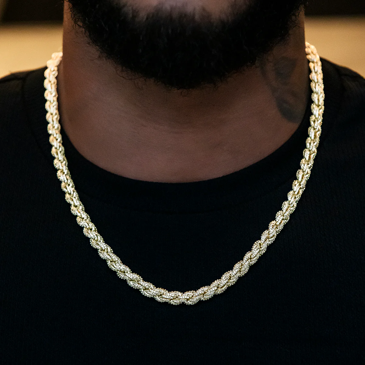 Diamond Rope Chain + Bracelet Bundle in Yellow Gold- 7mm