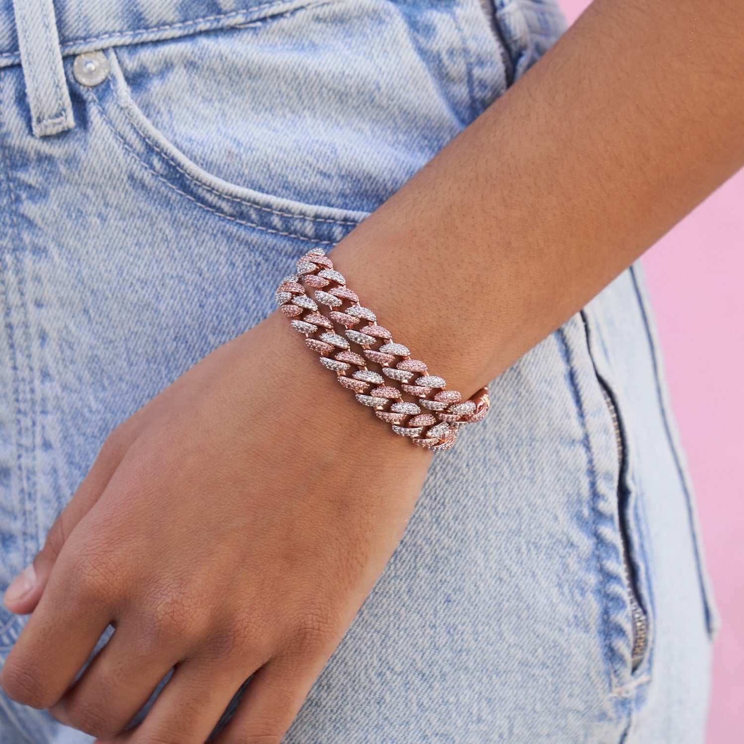 Two-Toned Iced Cuban Bracelet Bundle - 8.5mm