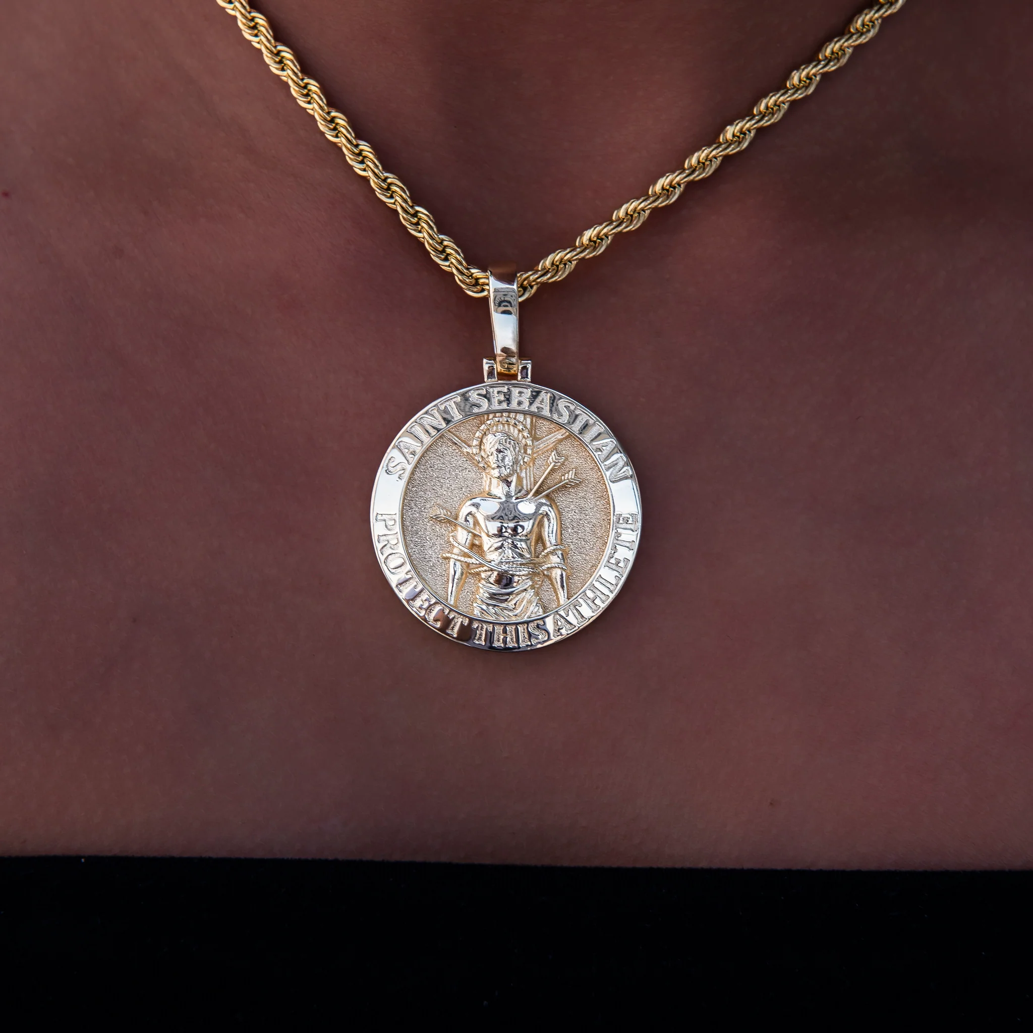 Athletes Guardian Pendant in Yellow Gold