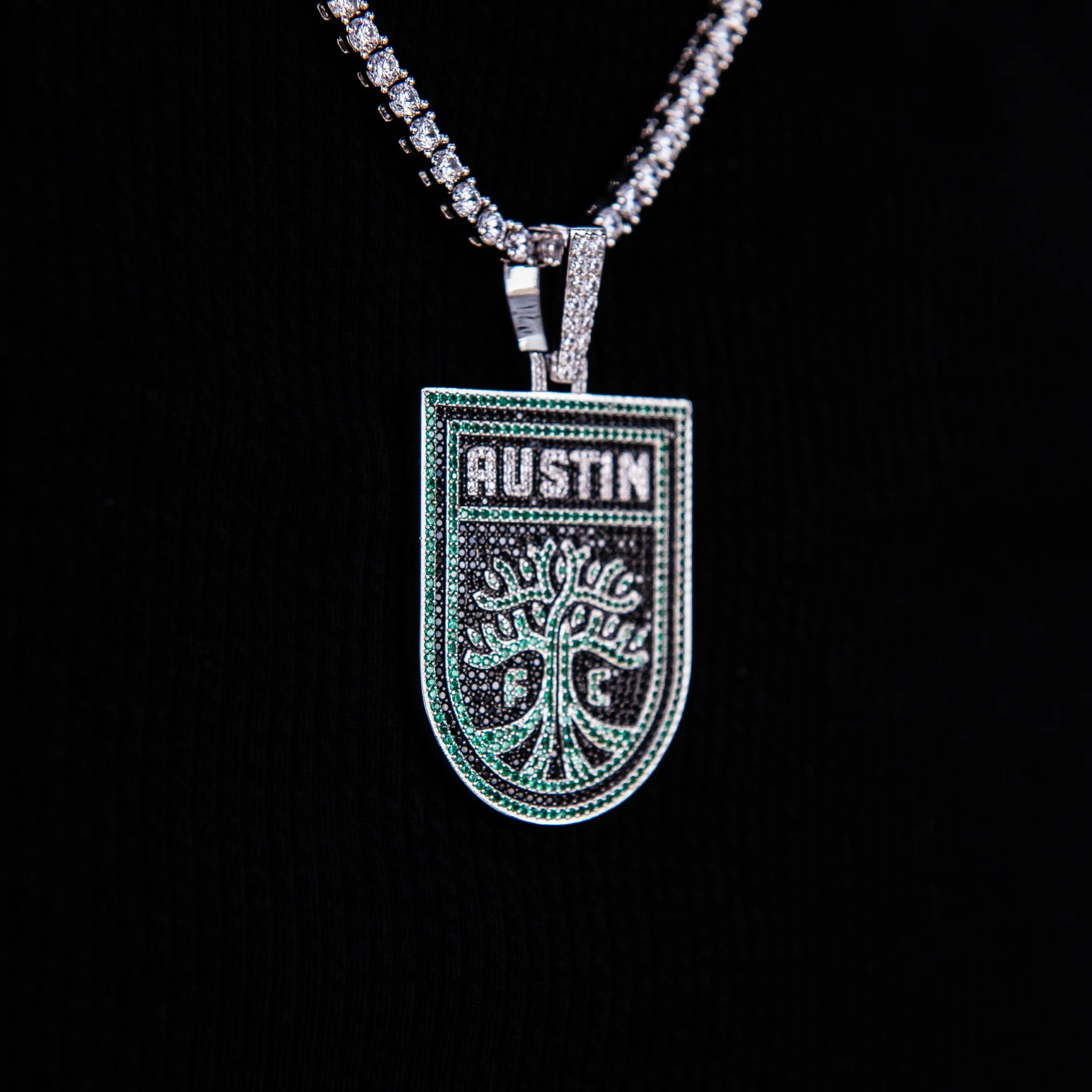 Austin FC Official MLS Logo Pendant in White Gold