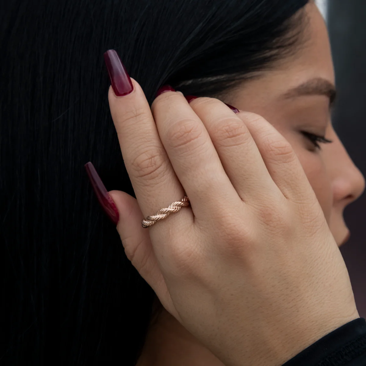 4MM Rope Ring in Rose Gold