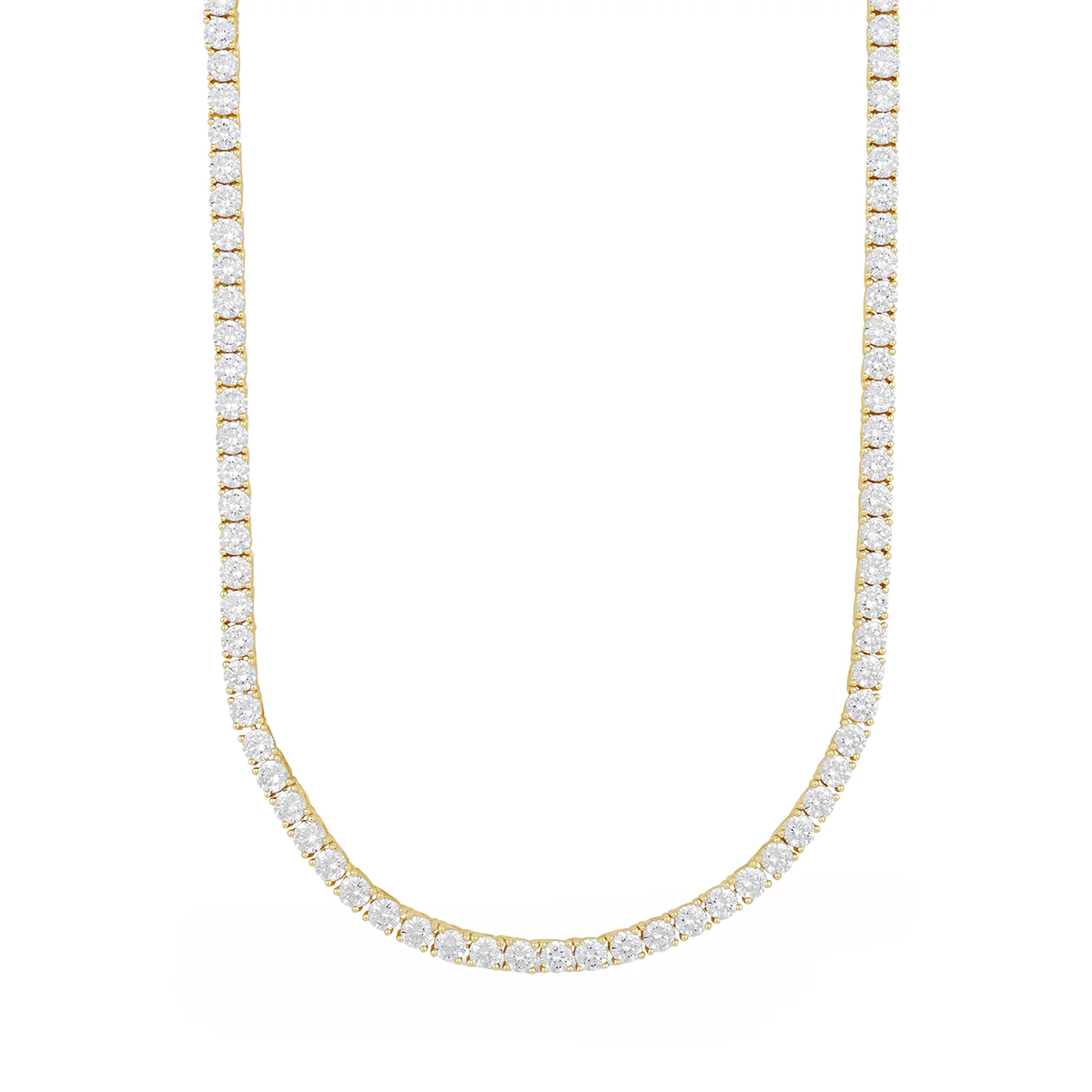Men's Moissanite Diamond Tennis Chain in Yellow Gold Vermeil- 3mm