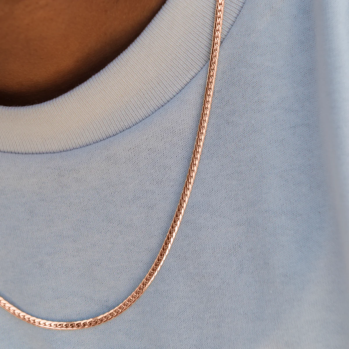 South Beach Cuban�?Chain in Rose Gold- 3mm