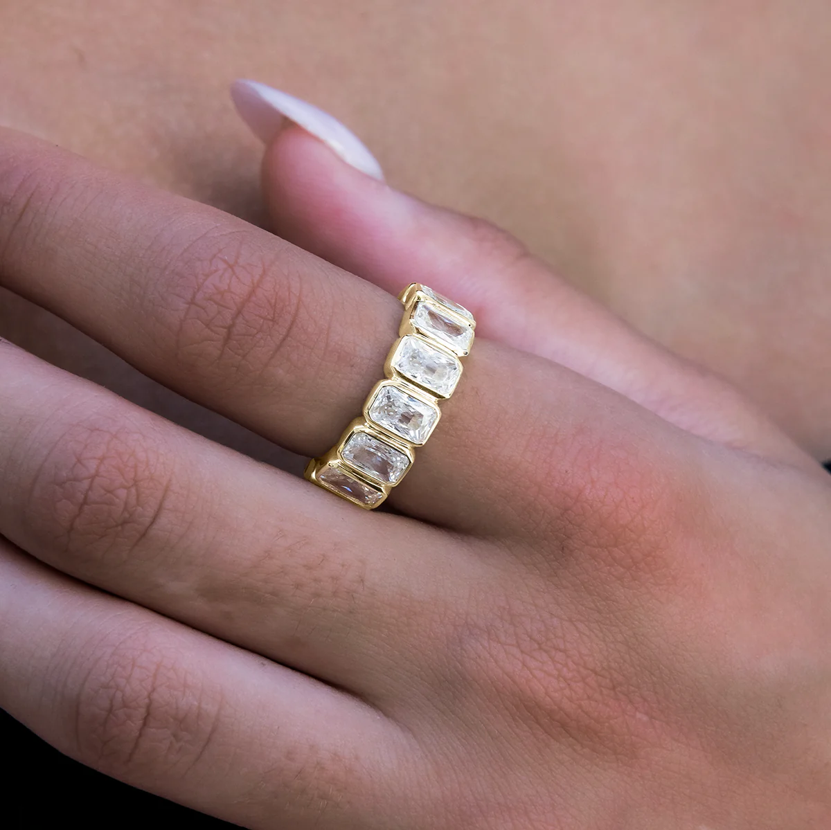 Baguette Bezel Ring in Yellow Gold Vermeil