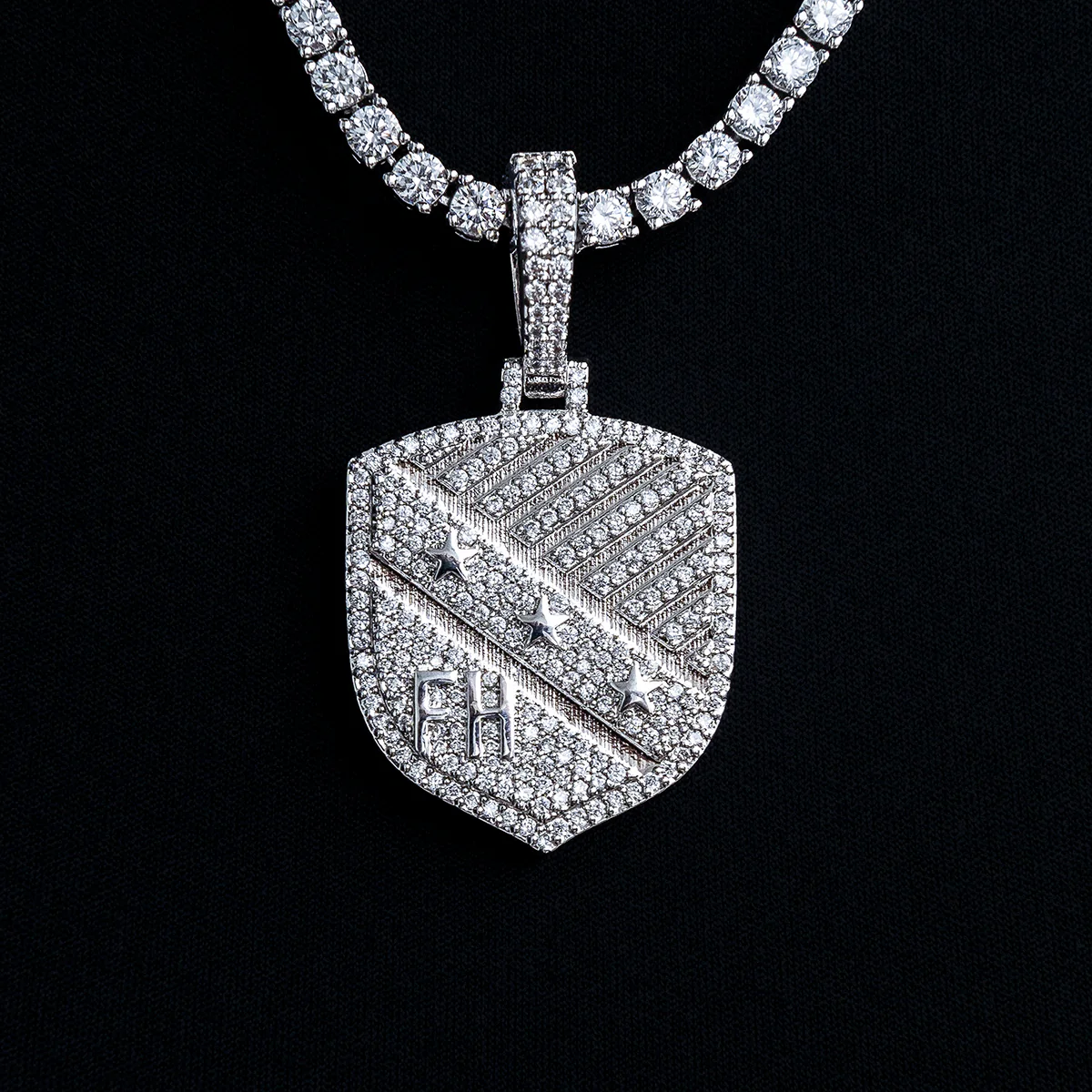 Greek Fraternity FarmHouse Pendant in White Gold