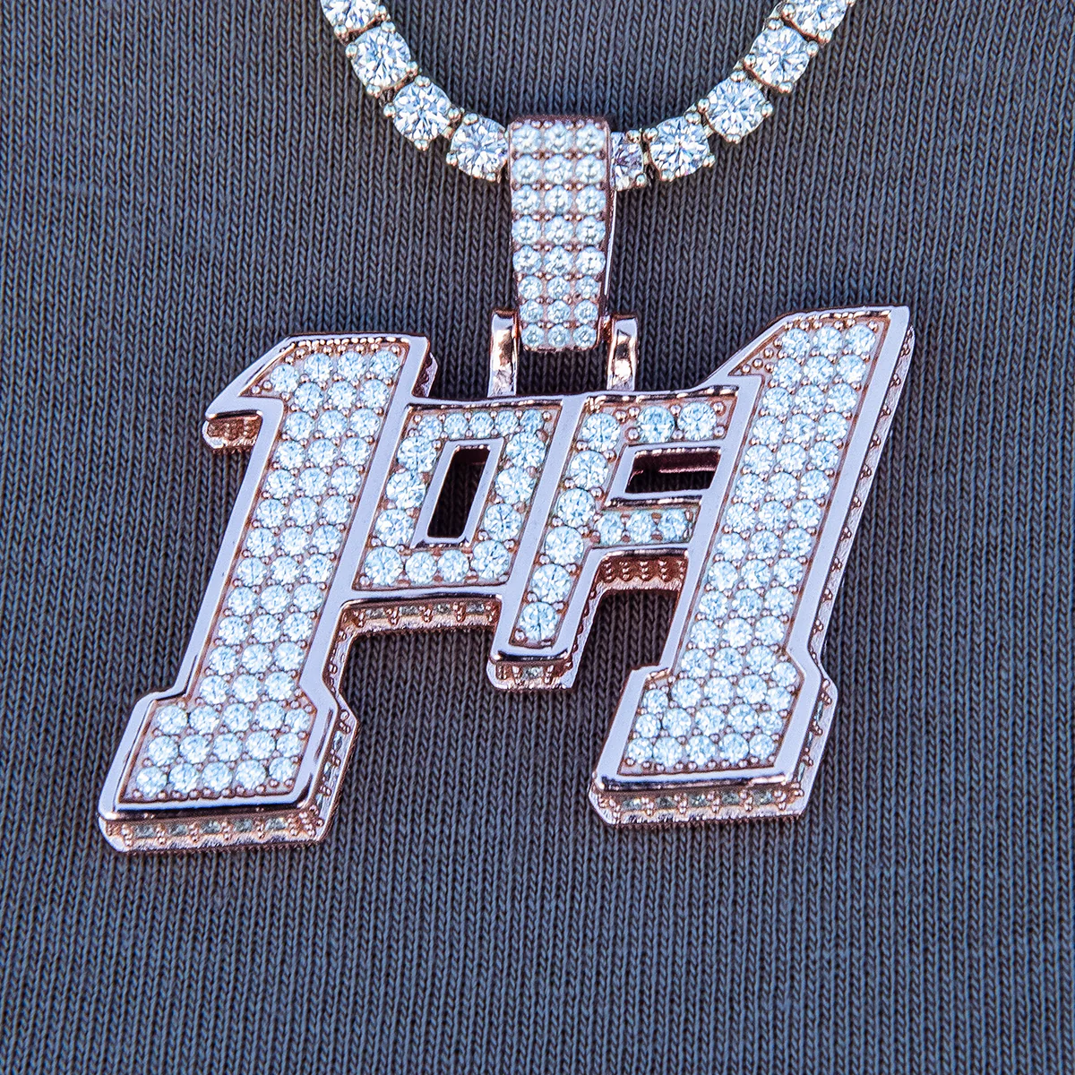 Men's Moissanite 1of1 Pendant in Rose Gold Vermeil