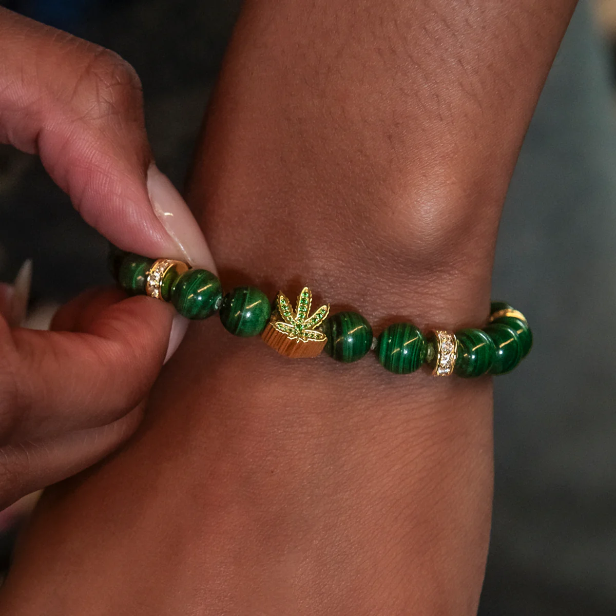 Weed Leaf Beaded Bracelet