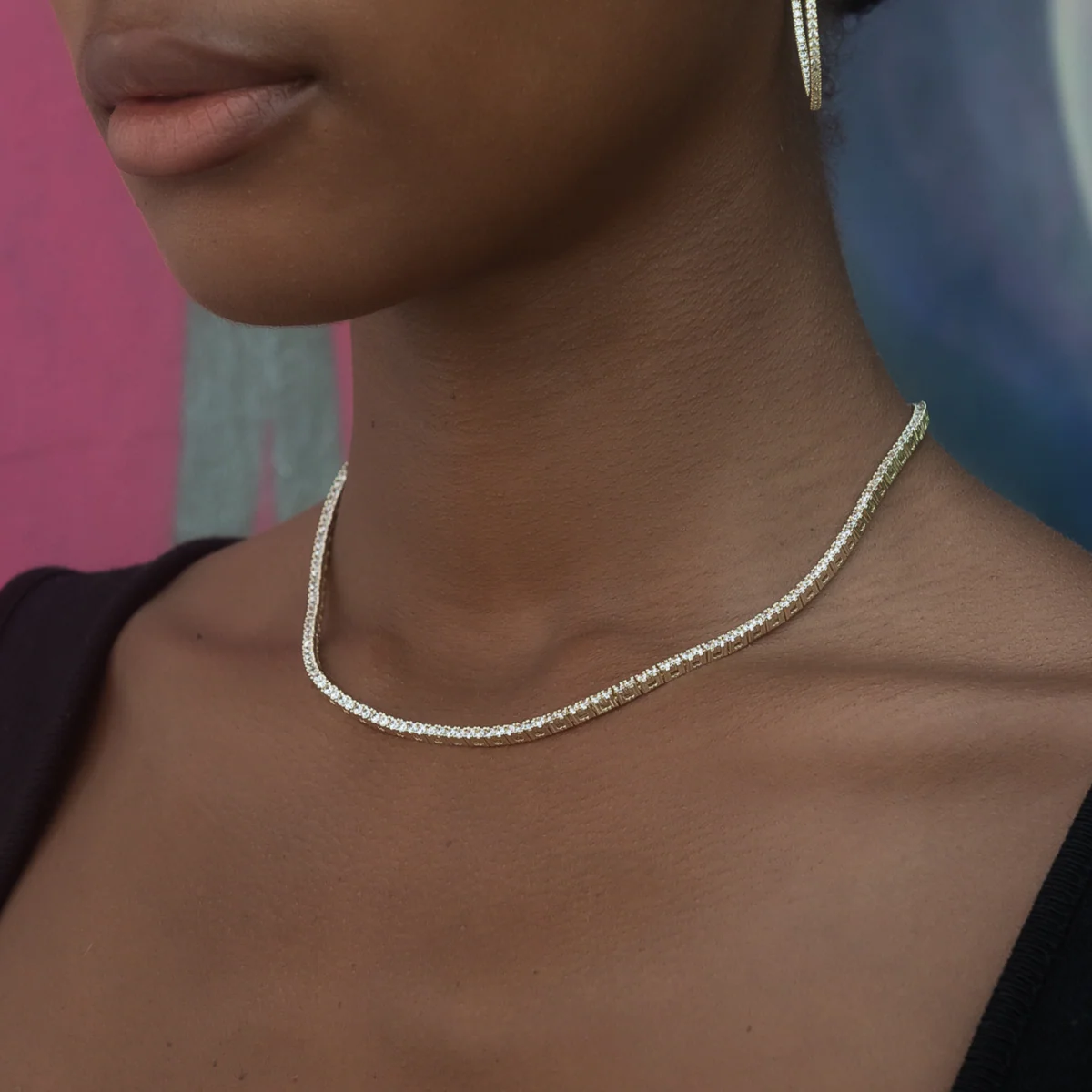 Diamond Tennis Necklace + Bracelet Bundle in Yellow Gold- 2mm