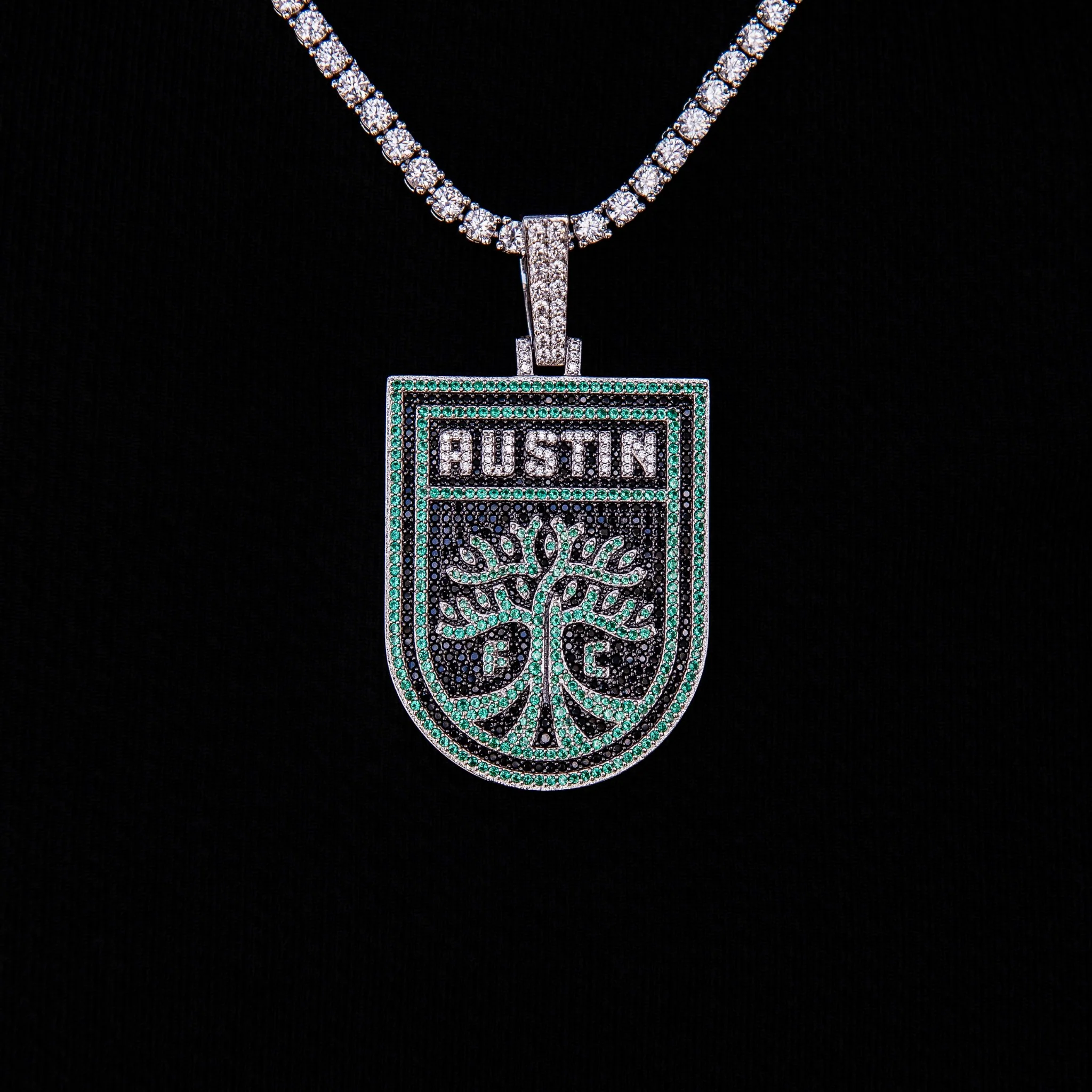 Austin FC Official MLS Logo Pendant in White Gold