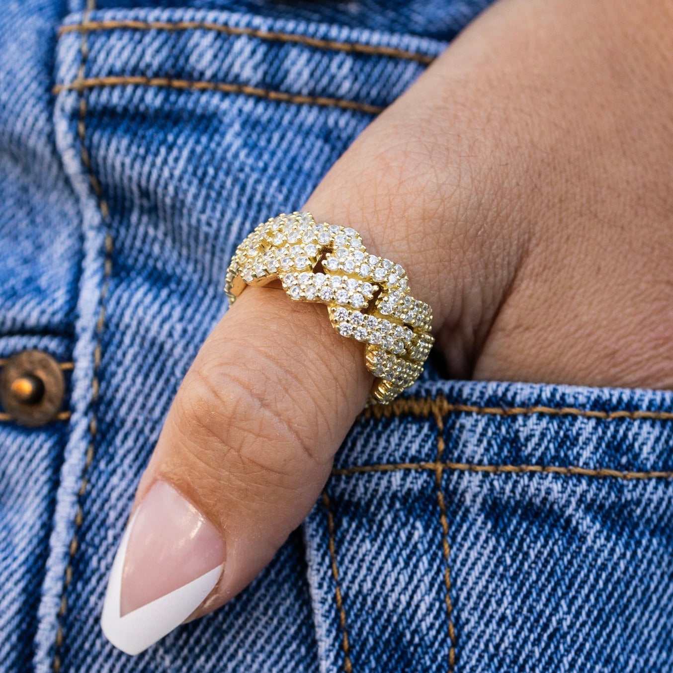 Diamond Prong Ring in Yellow Gold Vermeil