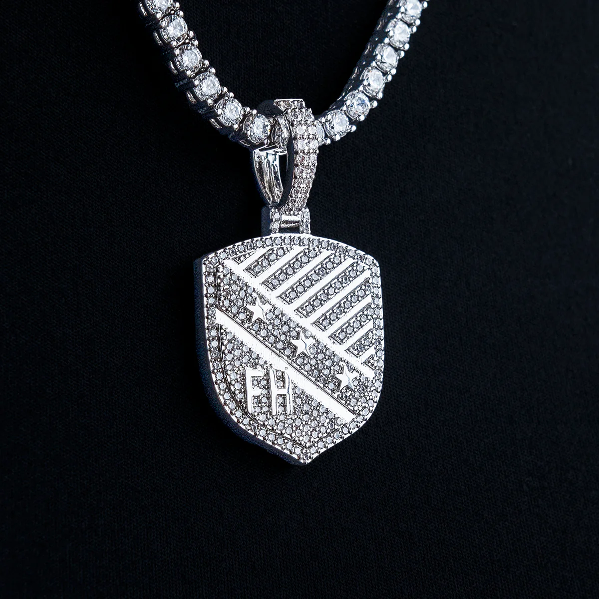 Greek Fraternity FarmHouse Pendant in White Gold