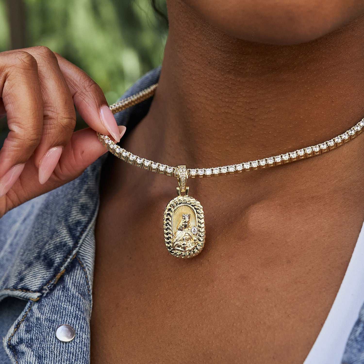 Icon Crowned Mary Pendant