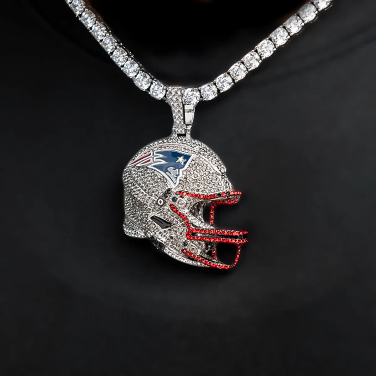 Official NFL 2025 Edition New England Patriots Helmet Pendant