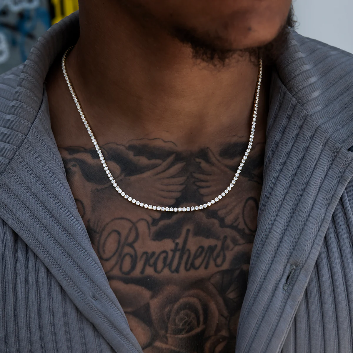 Micro Tennis Chain + Bracelet Bundle in Yellow Gold