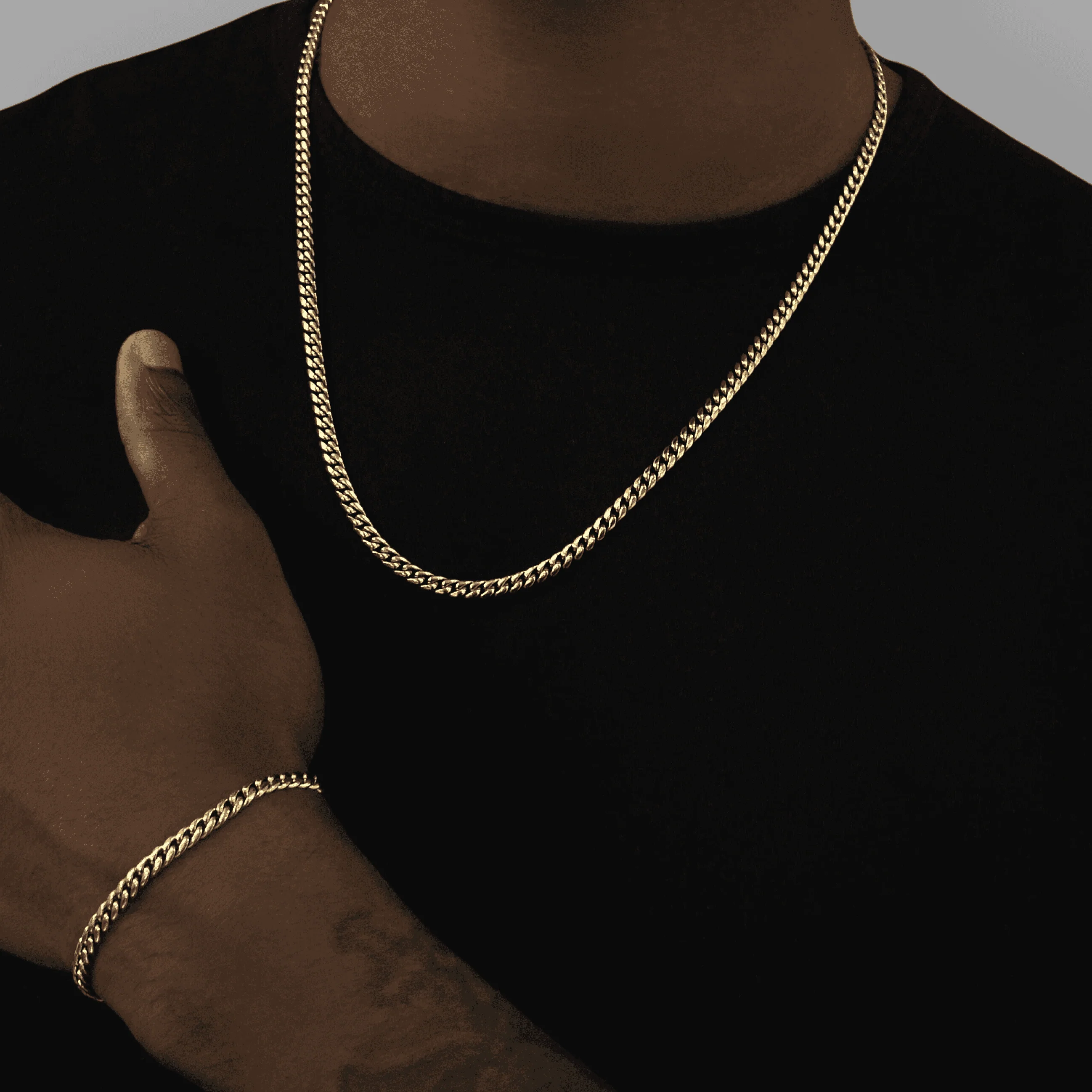 5mm Cuban Chain + Bracelet Bundle - Yellow Gold