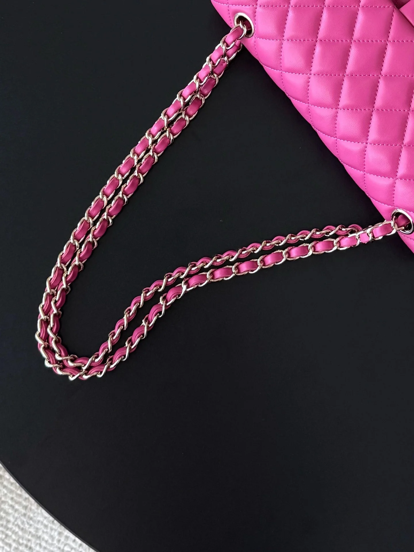 CHANEL 25S CLASSIC FLAP BAG 25 CM IN PINK LAMBSKIN WITH GOLD HARDWARE