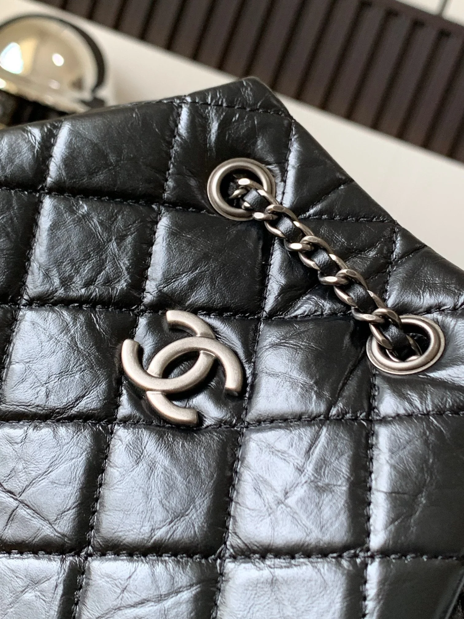 CHANEL 25S GRABRIELLE BACKPACK 24 CM IN BLACK LAMBSKIN