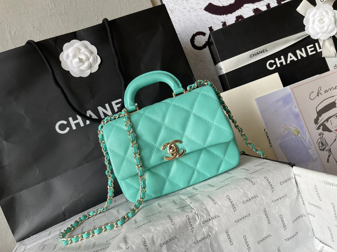 CC 20 BAG IN PERSIAN GREEN CALFSKIN GOLD HARDWARE