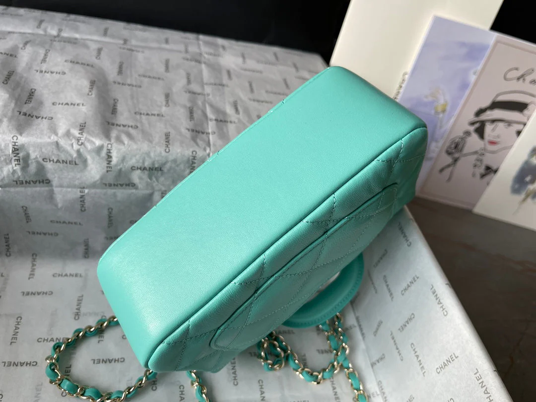 CC 20 BAG IN PERSIAN GREEN CALFSKIN GOLD HARDWARE
