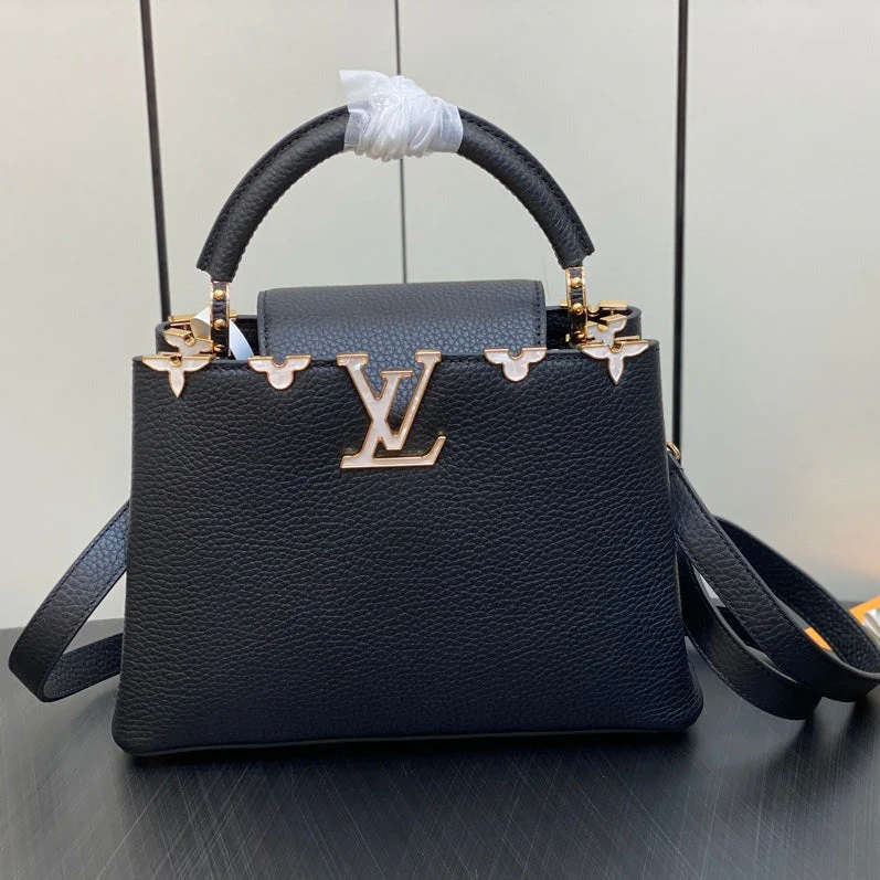 CAPUCINES BB 27 BLACK TAURILLON GOLD HARDWARE