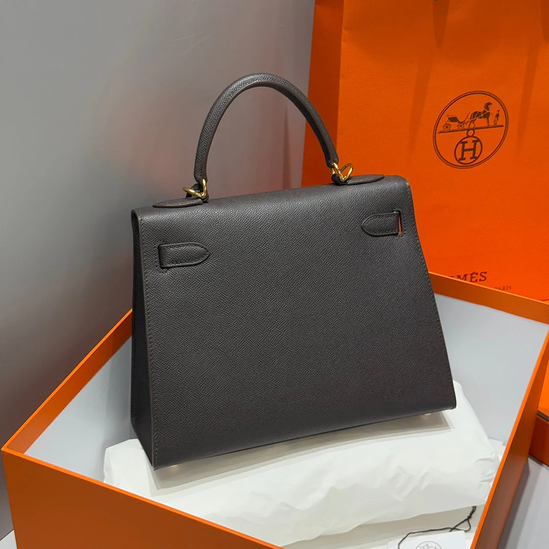 KELLY 28CM IN EBENE EPSOM CALFSKIN GOLD HARDWARE