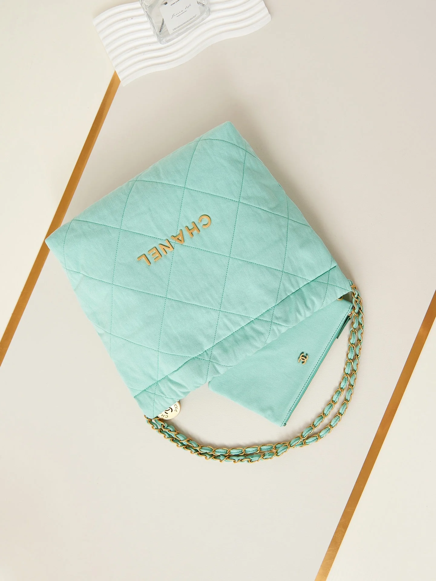 CC CLASSIC MEDIUM 37 BAG IN TIFFANY BLUE CANVAS