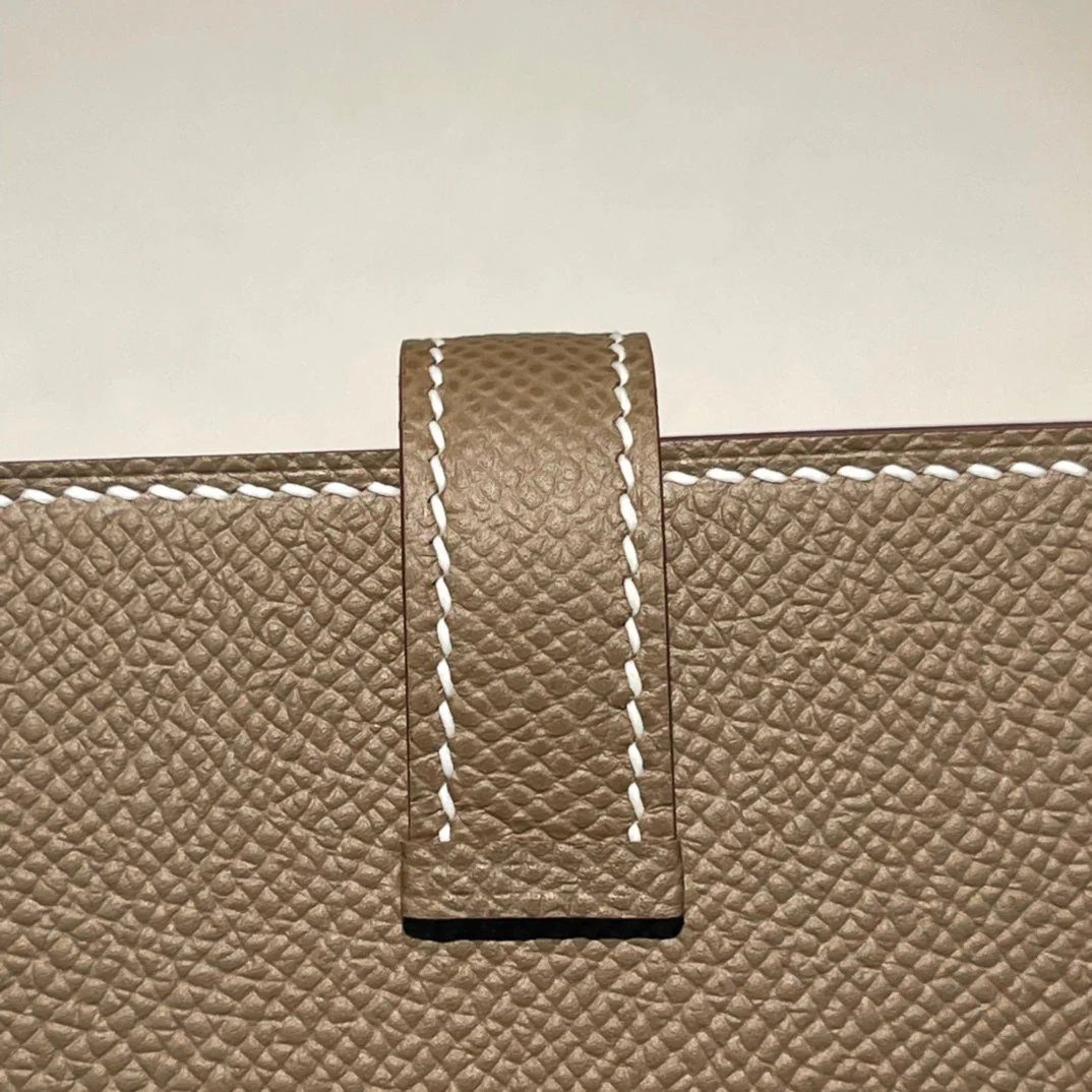 HM MINI BEARN WALLET 10.5 ETOUPE EPSOM GOLD HARDWARE