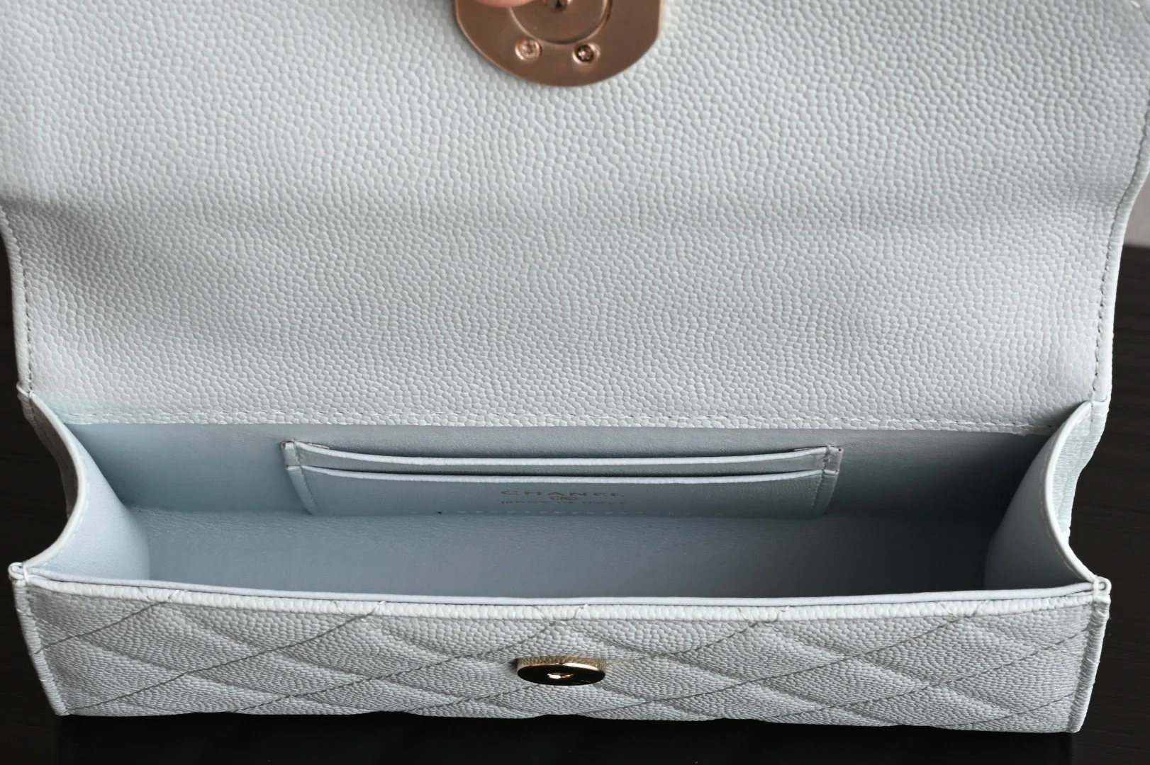 CHANEL 25S KELLY 18 CM IN SOFT MINT BLUE LAMBSKIN