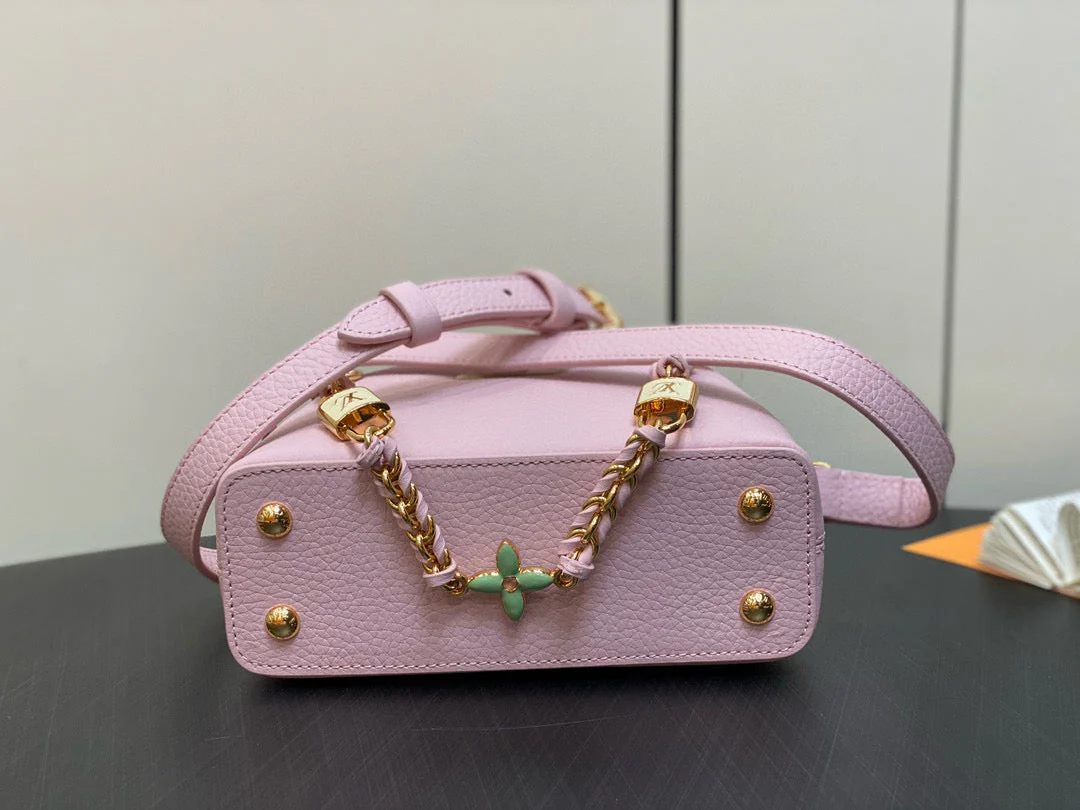 CAPUCINES MINI 21 IN LIGHT PINK TAURILLON LOVELOCK GOLD HARDWARE