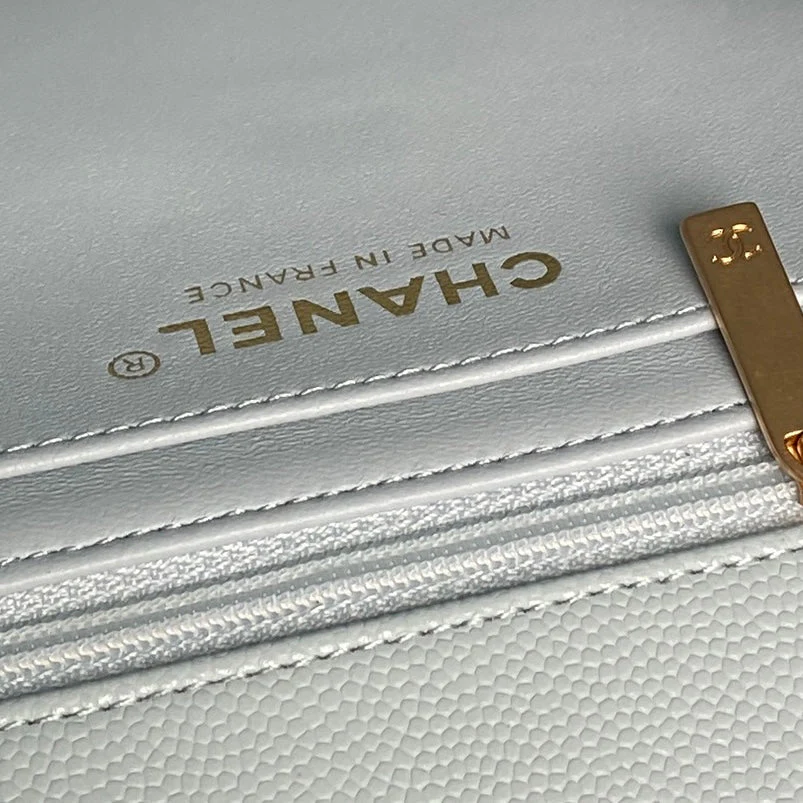 CHANEL 25S FLAP BAG 22 IN LIGHT BLUE CALFSKIN GOLD HARDWARE