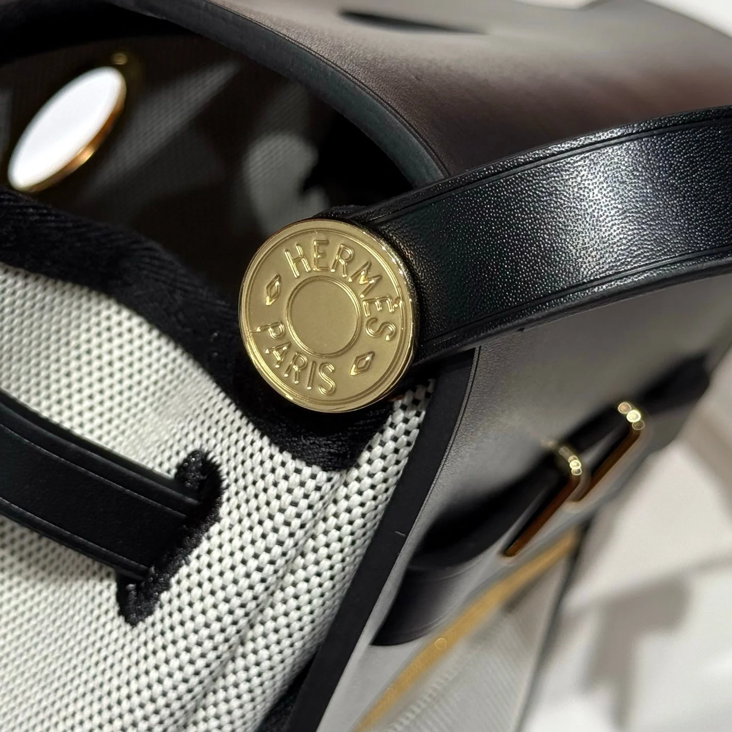 HERMES 25S MINI HERBAG 20 IN SAGE GRAY CANVAS GOLD HARDWARE
