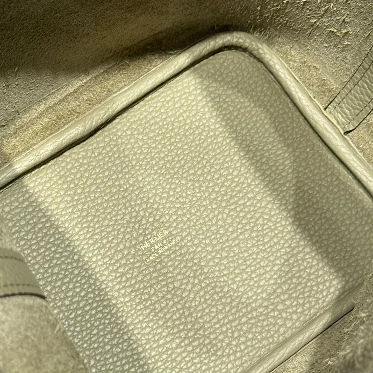HERMES 25S PICOTIN LOCK 18 IN CROMWELL GRAY CALFSKIN GOLD HARDWARE