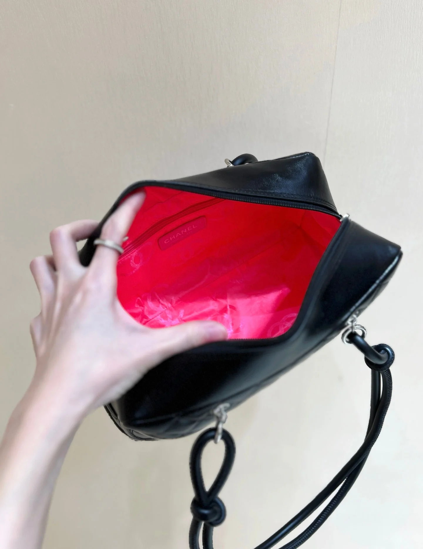 25S CHANEL CAMBON BOSTON BAG 27 IN FULL BLACK CALFSKIN